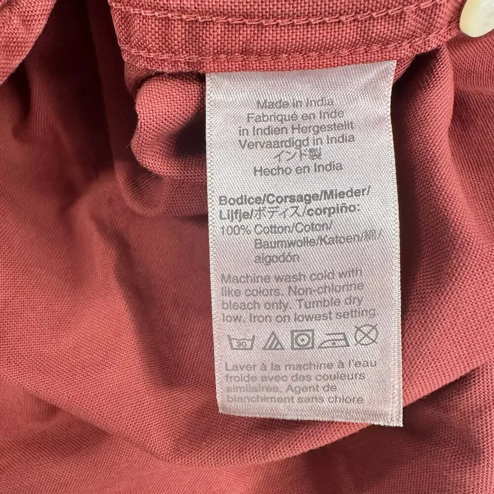 J Crew‎ mens stretch Oxford cloth garment dye shirt faded burgundy size medium